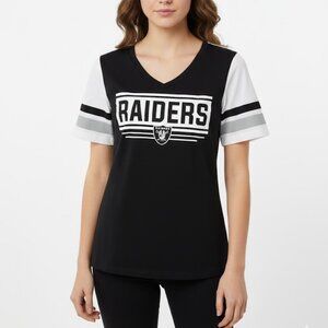 Las Vegas Raiders Women's Womens Raglan Tee T Shirt Top Black Size Small NWT